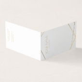 金ゴールド幾何学的ネックレス折り畳み表示カード 名刺 (外部)