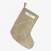 金ゴールド幾何学的パターエレガントン高度ルクース スモールクリスマスストッキング (正面 (吊り時))
