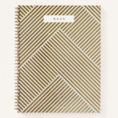 金ゴールド幾何学的パターエレガントン高度ルクース ノートブック (正面)