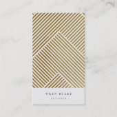 金ゴールド幾何学的パターエレガントン高度ルクース 名刺 (正面)