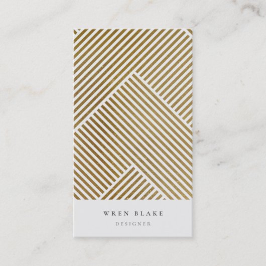 金ゴールド幾何学的パターエレガントン高度ルクース 名刺 (正面)