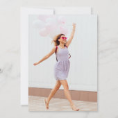 金ゴールド幾何学的ピンク水彩写真卒業 招待状 (裏面)