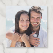 金ゴールド幾何学的ピンク赤面フローラ結婚の フェイバータグ (裏面)