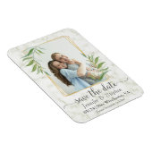 金ゴールド幾何学的フォトウェディング日付の保存 マグネット (右側)