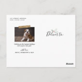 金ゴールド幾何学的フォトウォーターカラーホリークリスマス ポストカード (裏面)