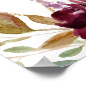 金ゴールド幾何学的フローラリハーサルディナーウェルカム ポスター (角)