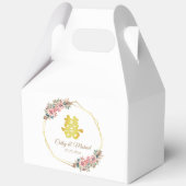 金ゴールド幾何学的フローラ中国のリース結婚 フェイバーボックス (正面)