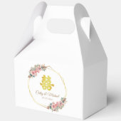 金ゴールド幾何学的フローラ中国のリース結婚 フェイバーボックス (裏面)