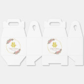 金ゴールド幾何学的フローラ中国のリース結婚 フェイバーボックス (見開き)