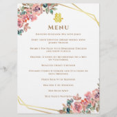 金ゴールド幾何学的フローラ中国のリース結婚 メニュー (正面)