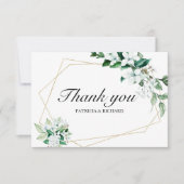 金ゴールド幾何学的フローラ結婚グリーンリー 出欠カード (正面)