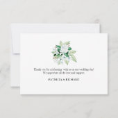 金ゴールド幾何学的フローラ結婚グリーンリー 出欠カード (裏面)