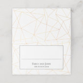 金ゴールド幾何学的ブラックタイポグラフィ縁どと結婚の プレイスカード (外部開封)