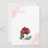 金ゴールド幾何学的ブルゴーニュフローラブランチとバブリー 招待状 (裏面)