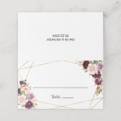 金ゴールド幾何学的ブルゴーニュ結婚ーフローラ座席表 プレイスカード (外部開封)