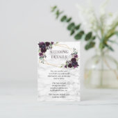 金ゴールド幾何学的プラムパープルマーブル結婚詳細 エンクロージャーカード (スタンド正面)