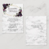 金ゴールド幾何学的プラムパープルマーブル結婚詳細 エンクロージャーカード (正面/裏面)