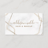 金ゴールド幾何学的ホワイトマーブルシンプル抽象芸術モダン 名刺 (正面)