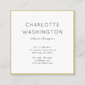 金ゴールド幾何学的モノグラムスクエアビジネスカード スクエア名刺 (正面)