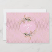 金ゴールド幾何学的ユーカリエレガントパーティーピンク 招待状 (裏面)