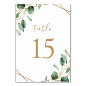 金ゴールド幾何学的ユーカリ結婚グリネリー テーブルナンバー (裏面)