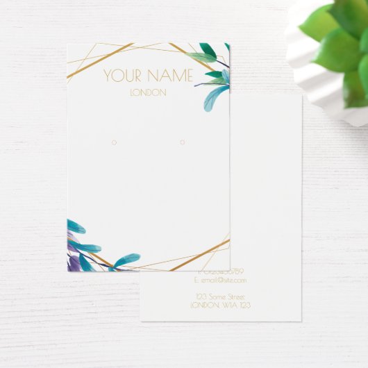 金ゴールド幾何学的リースイヤリングディスプレイカード (デスク)