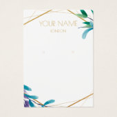 金ゴールド幾何学的リースイヤリングディスプレイカード (正面)