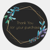 金ゴールド幾何学的リース、ご購入ありがとうございます ラウンドシール (正面)