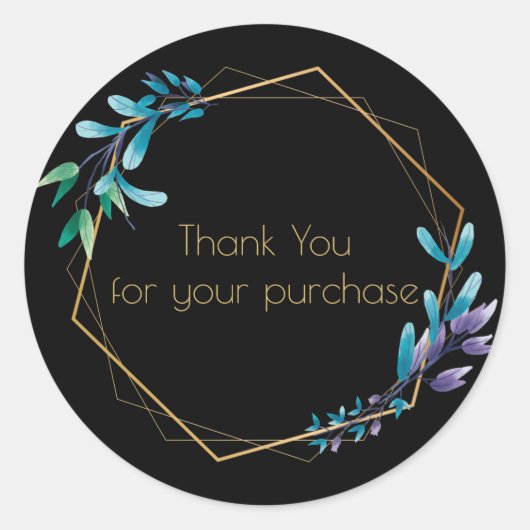 金ゴールド幾何学的リース、ご購入ありがとうございます ラウンドシール (正面)