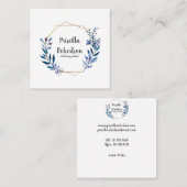 金ゴールド幾何学的水彩フローラウェディングプランナー スクエア名刺 (正面/裏面)