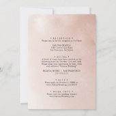 金ゴールド幾何学的秋フラワーバック&フロント結婚ズ 招待状 (裏面)