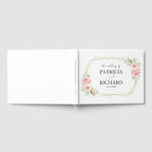 金ゴールド幾何学的赤面フローラエレガントな結婚式 ゲストブック (全面)