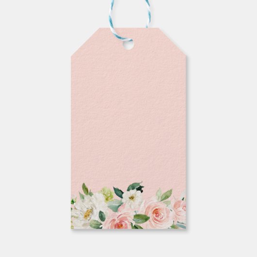 金ゴールド幾何学的赤面フローラバプテスマ&《キリスト教》洗礼式や命名式 ギフトタグ (裏面)