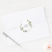 金ゴールド幾何学緑のユーカリ結婚プス ラウンドシール (封筒)