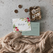 金ゴールド幾何学緑ピンク赤面ありがとう ポストカード