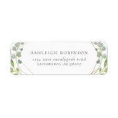 金ゴールド幾何学色ユーカリ緑 ラベル (正面)