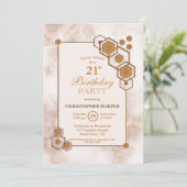 金ゴールド幾何学長誕生日パーティー 招待状 (スタンド正面)