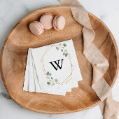 金ゴールド幾何書道モノグラ結婚ム スタンダードカクテルナプキン