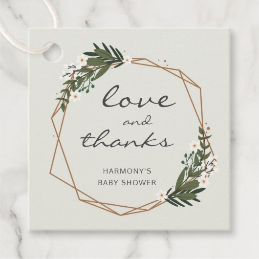 金ゴールド幾何男女兼用式ベビーシャワー フェイバータグ (正面)