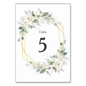 金ゴールド幾何白フローラ結婚fテーブル番号 テーブルナンバー (裏面)