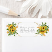 金ゴールド幾何素朴フローラひまわり ラベル (インサイチュ)