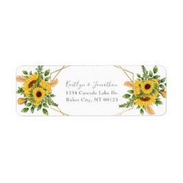 金ゴールド幾何素朴フローラひまわり ラベル