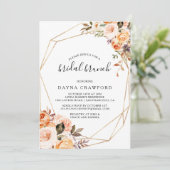金ゴールド幾何素朴フローラブライダルブランチ 招待状 (スタンド正面)
