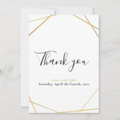 金ゴールド幾何結婚写真サンキューカード サンキューカード (正面)
