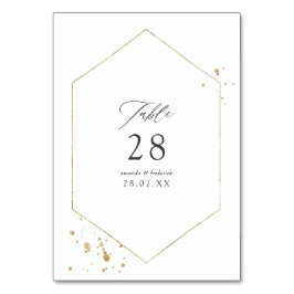 金ゴールド幾何結婚図形 テーブルナンバー