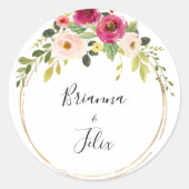 金ゴールド幾何結婚封筒用シール ラウンドシール (正面)