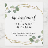 金ゴールド幾何結婚書のワインラベル ワインラベル (シングルラベル)