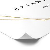 金ゴールド幾何結婚緑化の歓迎 ポスター (角)