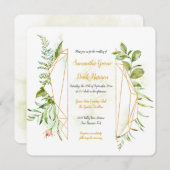 金ゴールド幾何結晶植物広場 招待状 (正面/裏面)