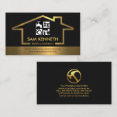 金ゴールド建物フレームハンドマント建築ツール 名刺 (正面/裏面)